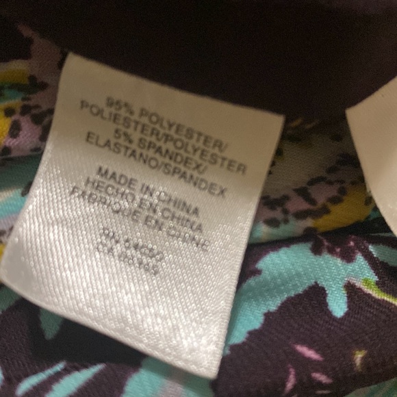 EVAN PICONE PURPLE / Green Fleur de’ Lis PRINT Dress Juniors Sz 8 - Picture 6 of 7